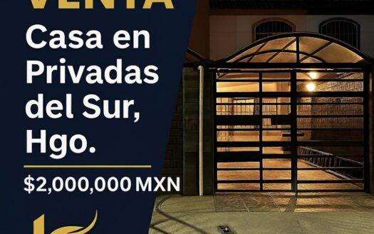 Casa en venta en Privadas del Sur Mineral de la Reforma – $2,000,000 MXN